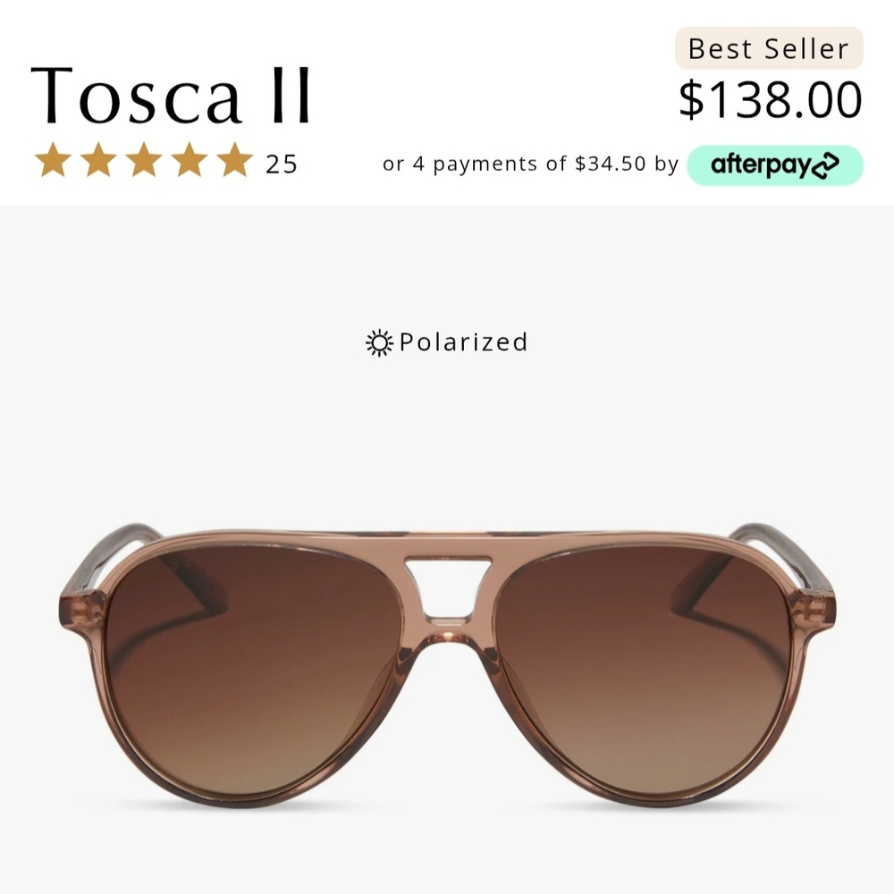 Diff Eyewear Brown Aviator Sunglasses with Gradient Lenses